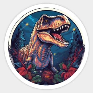 T rex in Ornament, Love Dinosaurs Sticker